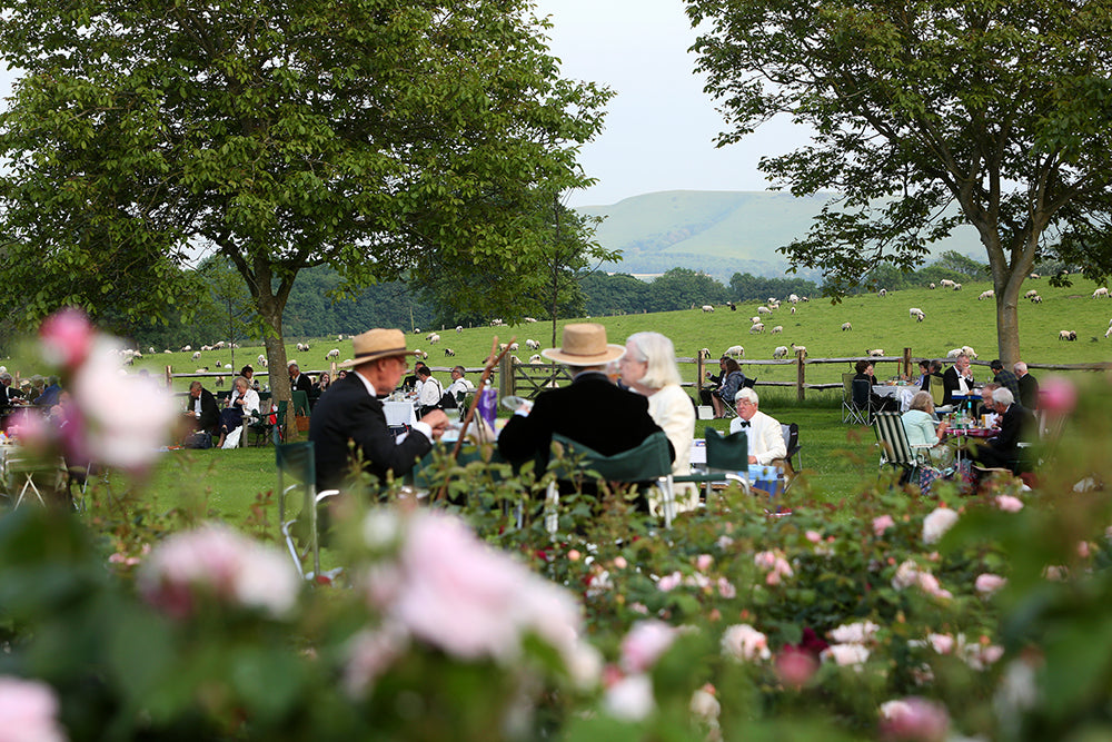 Picnicking in the gardens at Glyndebourne festival