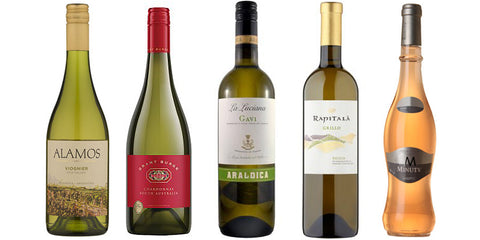 Selection of white wine and rose