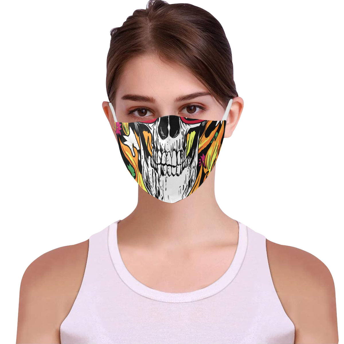Skeletor FM 5 Cotton Fabric Face Mask with Filter Slot & Adjustable Strap (Pack of 5) - Non-medical use