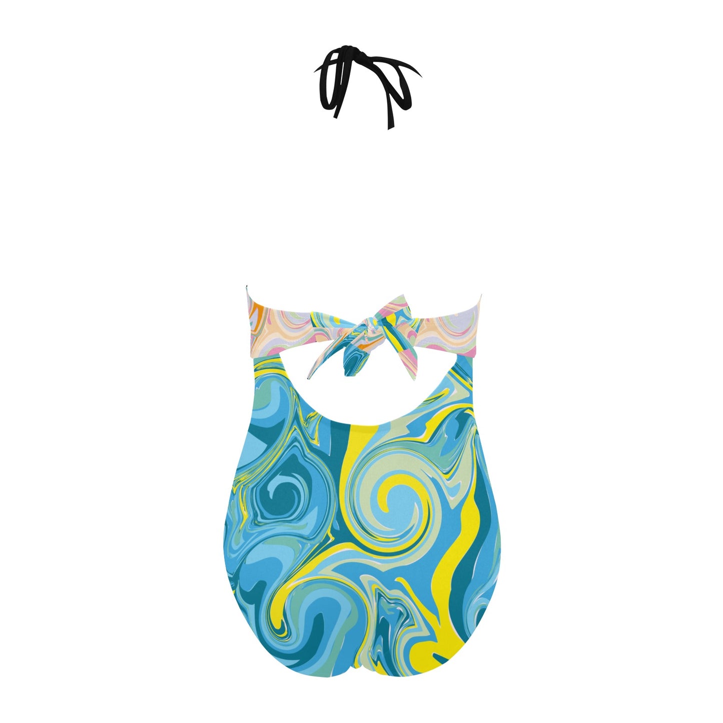 Bubblegum Backless Bow Hollow Out Swimsuit