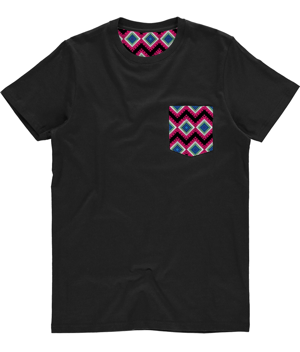 Unisex Pocket Tee - Noir Quadrangle Print