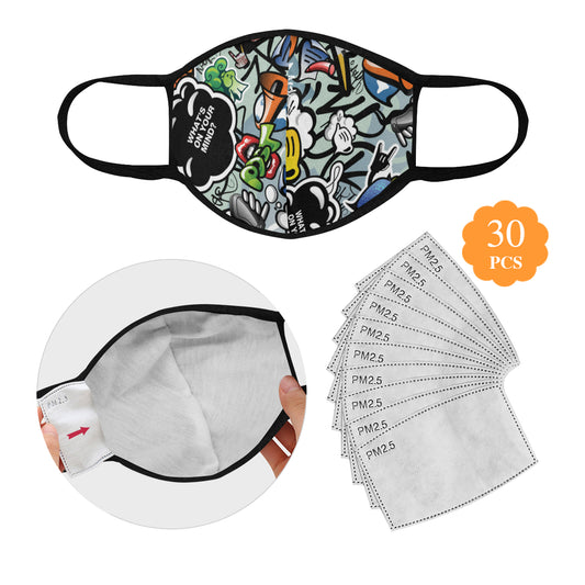 Mind The Print Cotton Fabric Face Mask (30 Filters Included) - Non-medical use