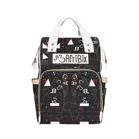 Linear Print Multi-Function Backpack