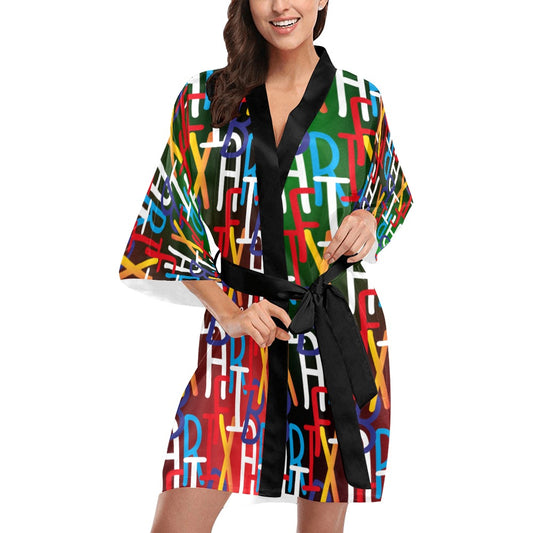 flyersetcinc Collage Multicoloured Kimono Robe Coverup