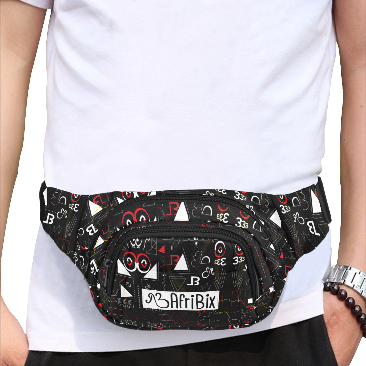 Linear Print Waist Bag