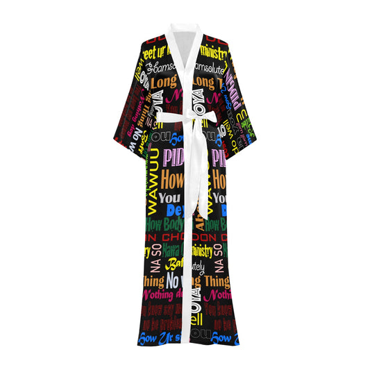 flyersetcinc Pidgin Print Women's Long Kimono Robe