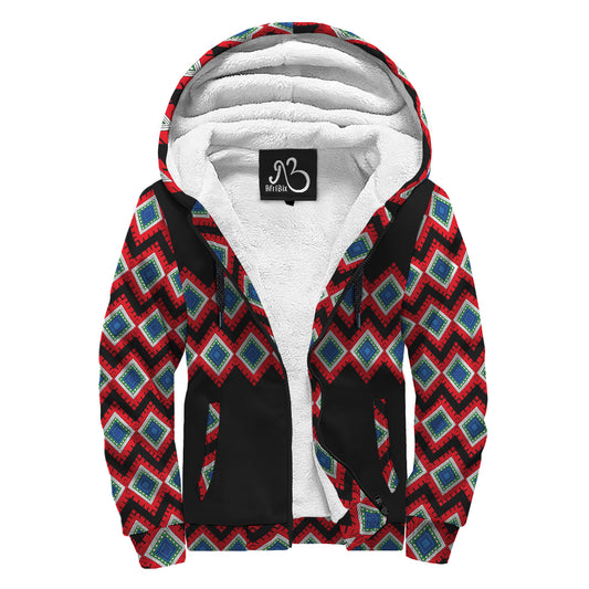 Black Quadrangle Sherpa Hoodie