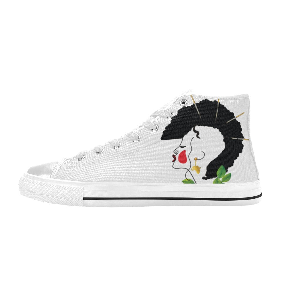 Afro Queen Women's High Top Canvas Shoes