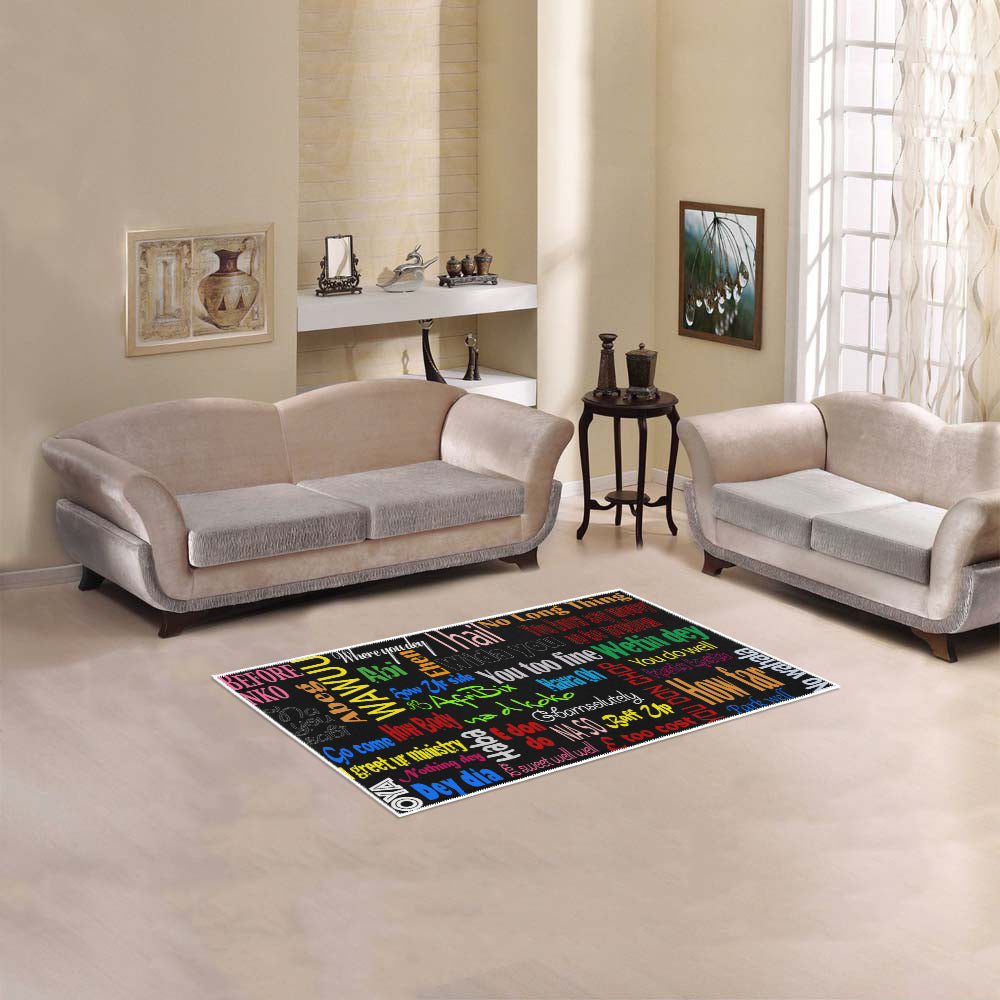 flyersetcinc Pidgin Print Accent Area Rug