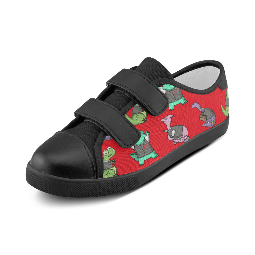 Dinos at Work Sneakers Velcro Canvas Kid's Shoes