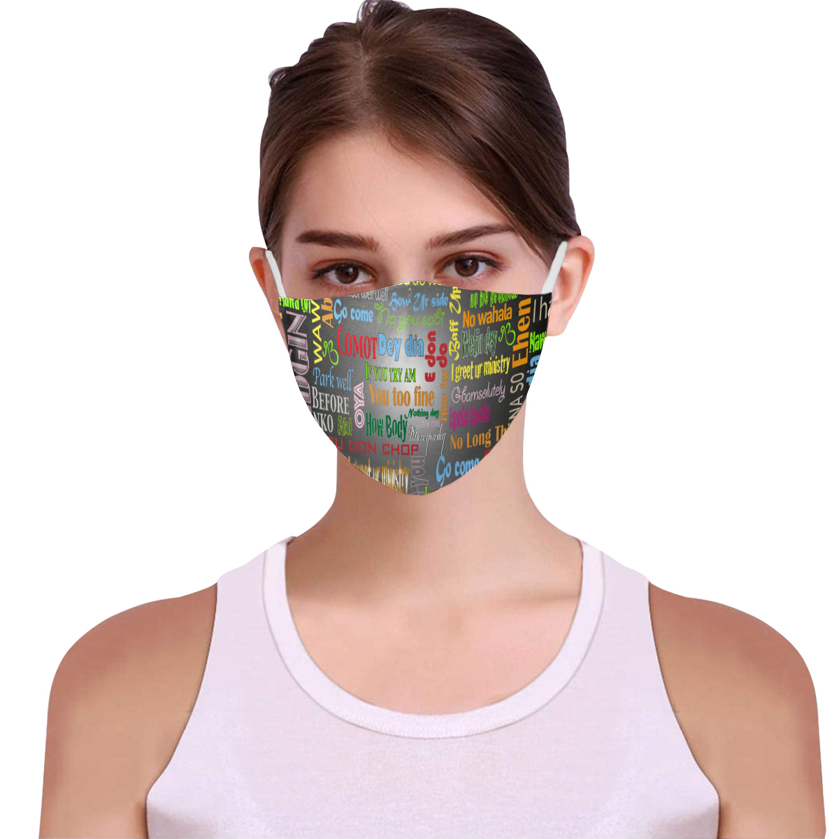 flyersetcinc Pidgin Print Galaxy Cotton Fabric Face Mask with Filter Slot & Adjustable Strap (Pack of 5) - Non-medical use