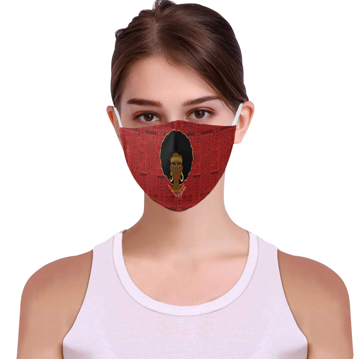 flyersetcinc Warrior Queen Cotton Fabric Face Mask with Filter Slot & Adjustable Strap (Pack of 5) - Non-medical use