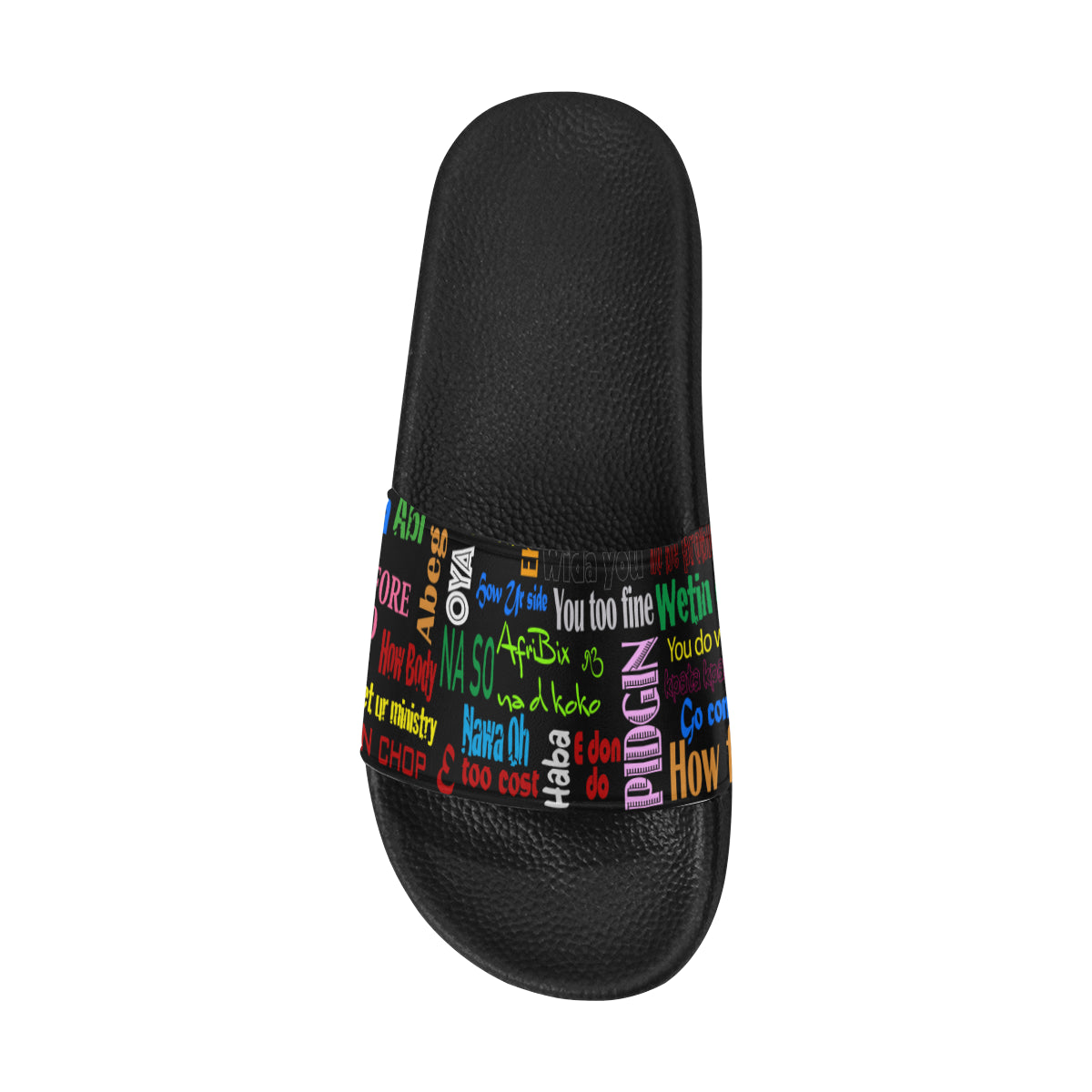 flyersetcinc Pidgin Print Unisex Slides