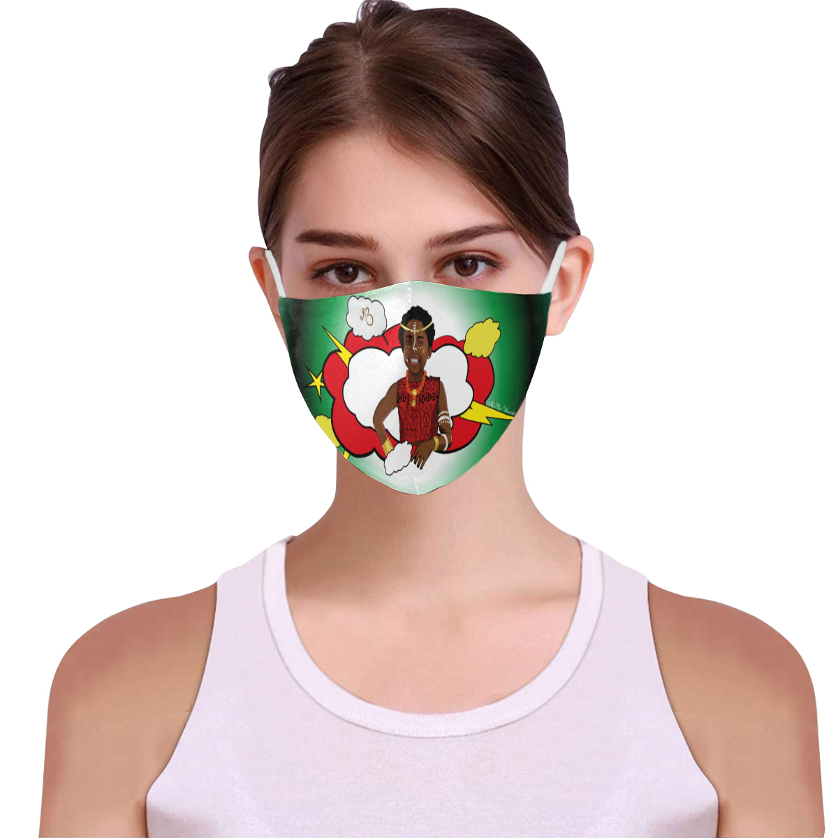 flyersetcinc Warrior Princess Cotton Fabric Face Mask with Filter Slot & Adjustable Strap (Pack of 5) - Non-medical use