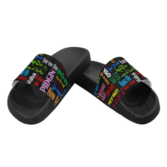 flyersetcinc Pidgin Print Unisex Slides