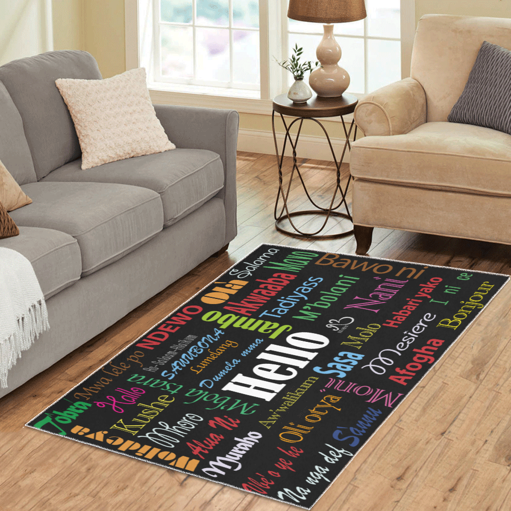 flyersetcinc Hello Print Area Rugs