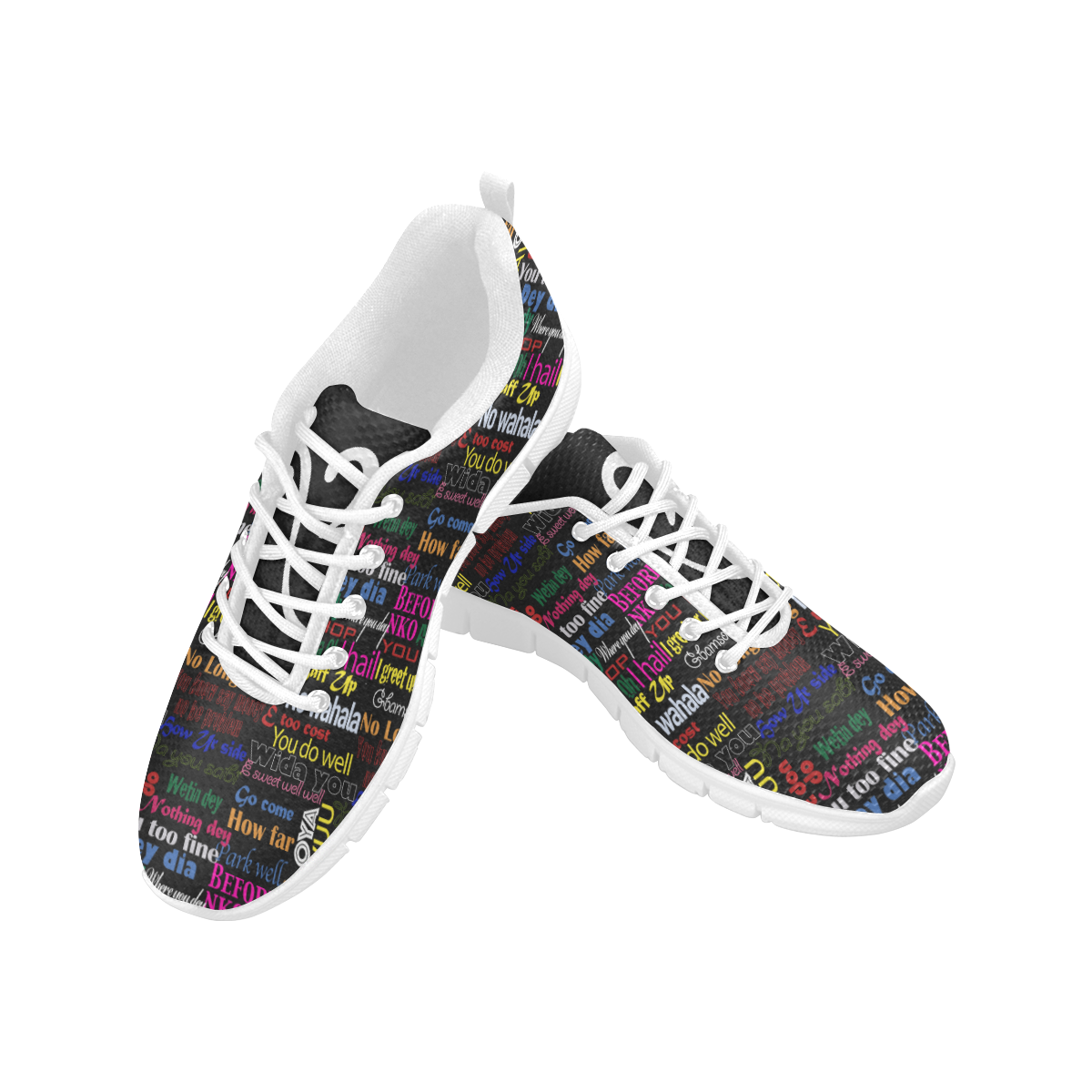 flyersetcinc Pidgin Print Mens Trainers - White