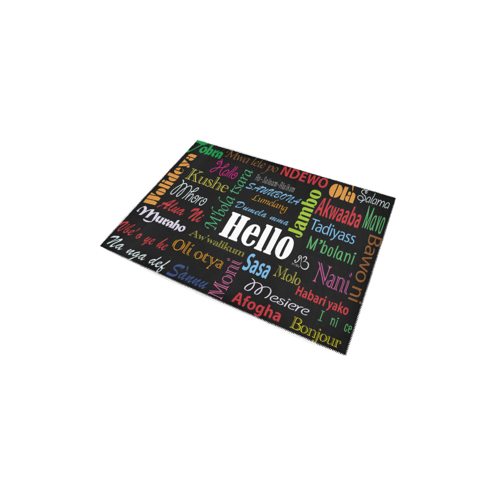 flyersetcinc Hello Print Accent Area Rug