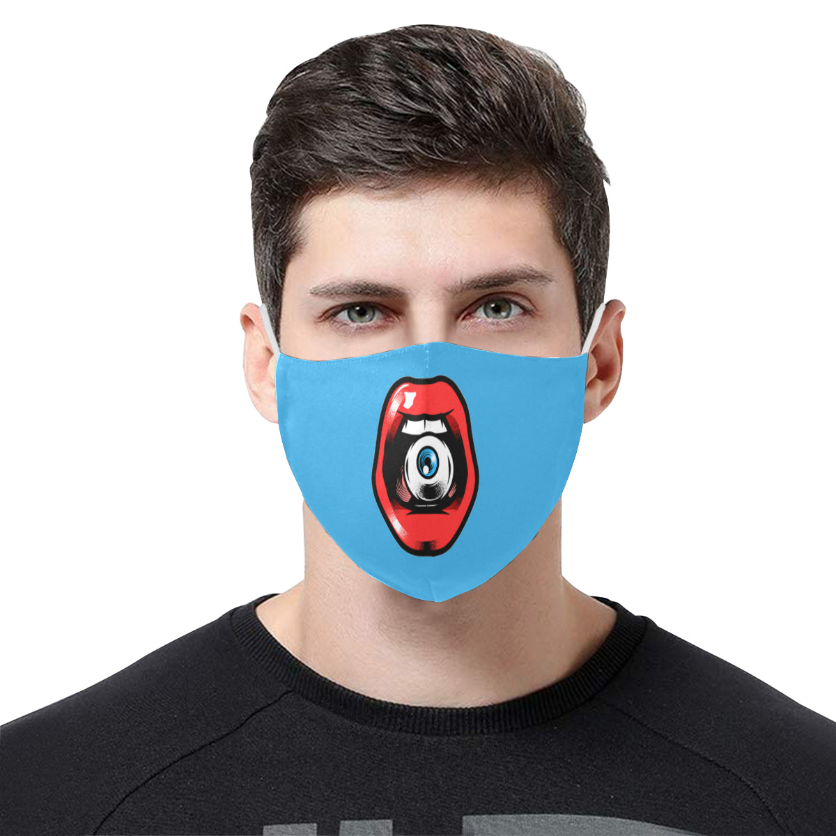 Eye in Mouth Cotton Fabric Face Mask with Filter Slot & Adjustable Strap (Pack of 5) - Non-medical use