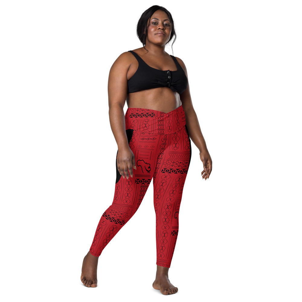 flyersetcinc Tribal Print Crossover leggings with pockets