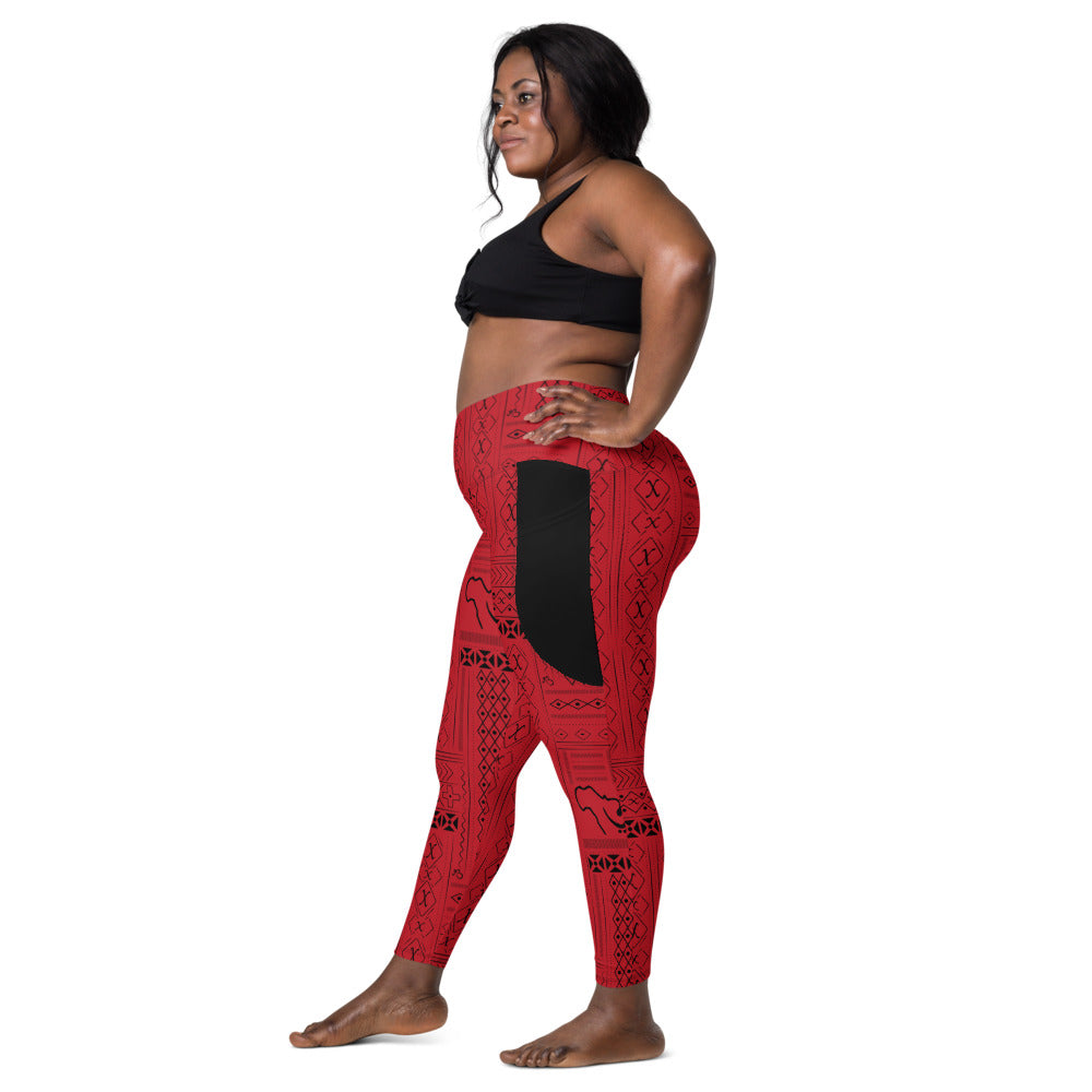 flyersetcinc Tribal Print Crossover leggings with pockets