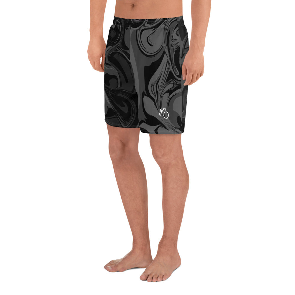 flyersetcinc Marble Men's Athletic Shorts - Black