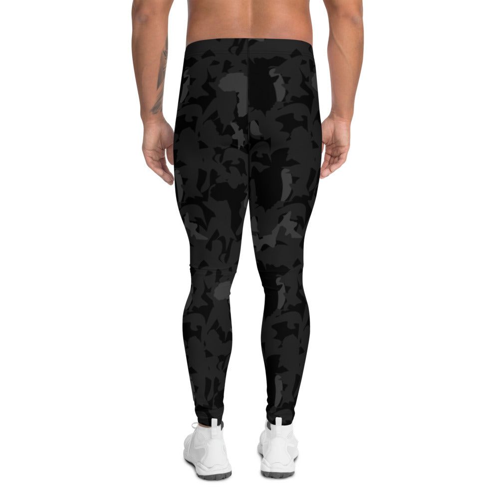 Men's Leggings - flyersetcinc Black Camouflage