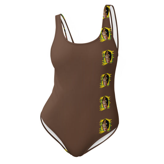 AfriBIx Nude Heritage Print One-Piece Swimsuit - Caramel