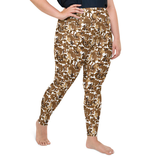 High Waist Plus Size Leggings - flyersetcinc Nude Camo