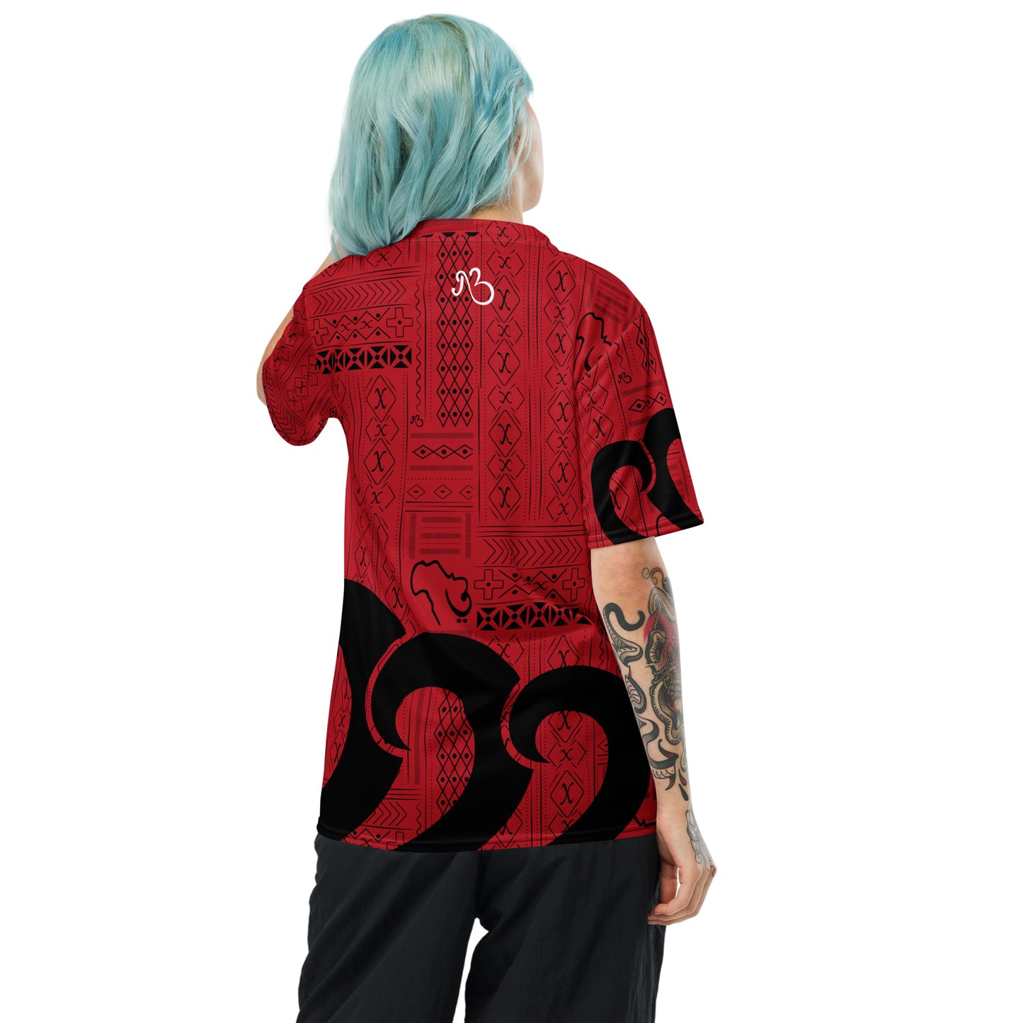 flyersetcinc Tribal print recycled unisex sports jersey