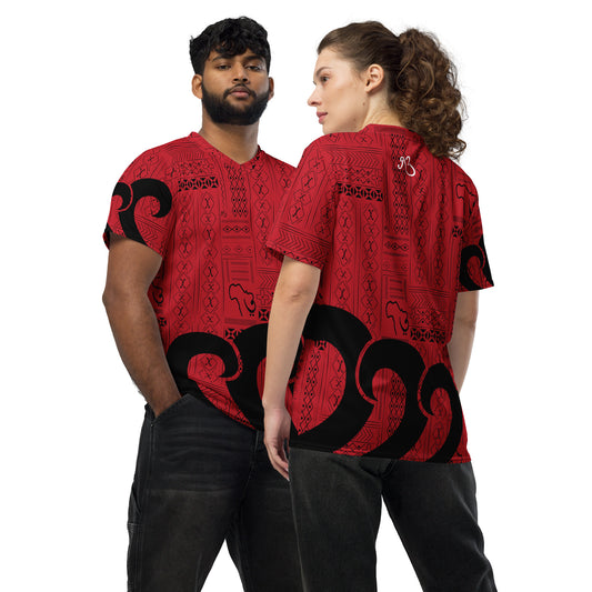 flyersetcinc Tribal print recycled unisex sports jersey