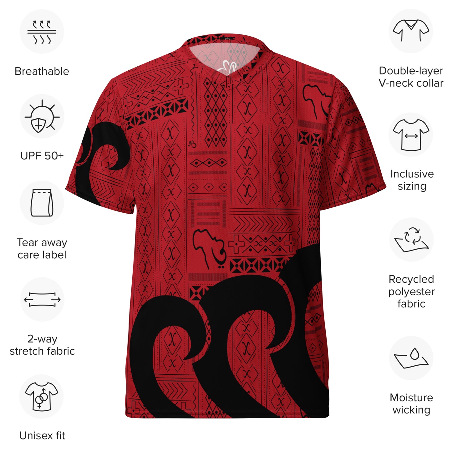 flyersetcinc Tribal print recycled unisex sports jersey