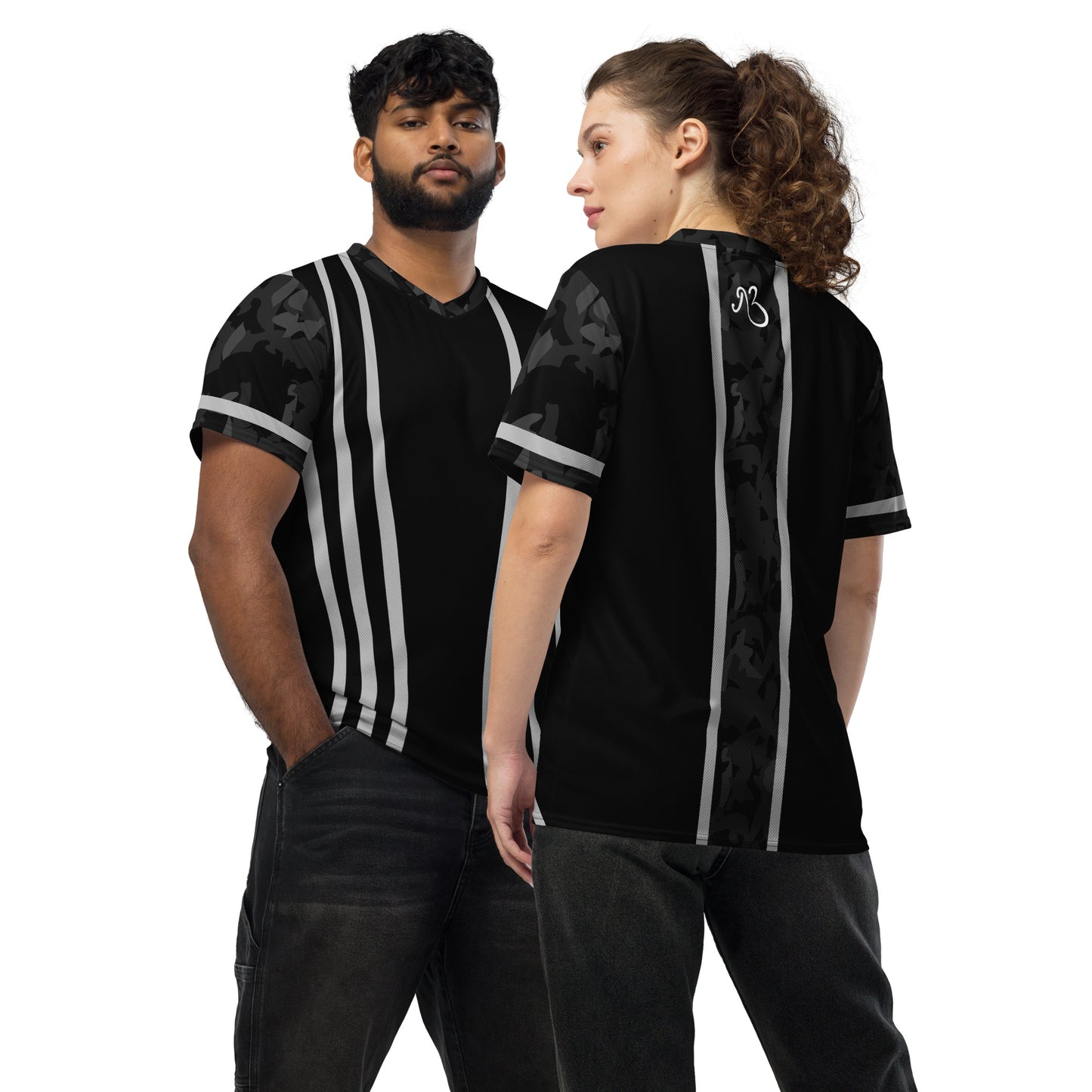 flyersetcinc Camo Recycled Unisex Sports Jersey - Noir