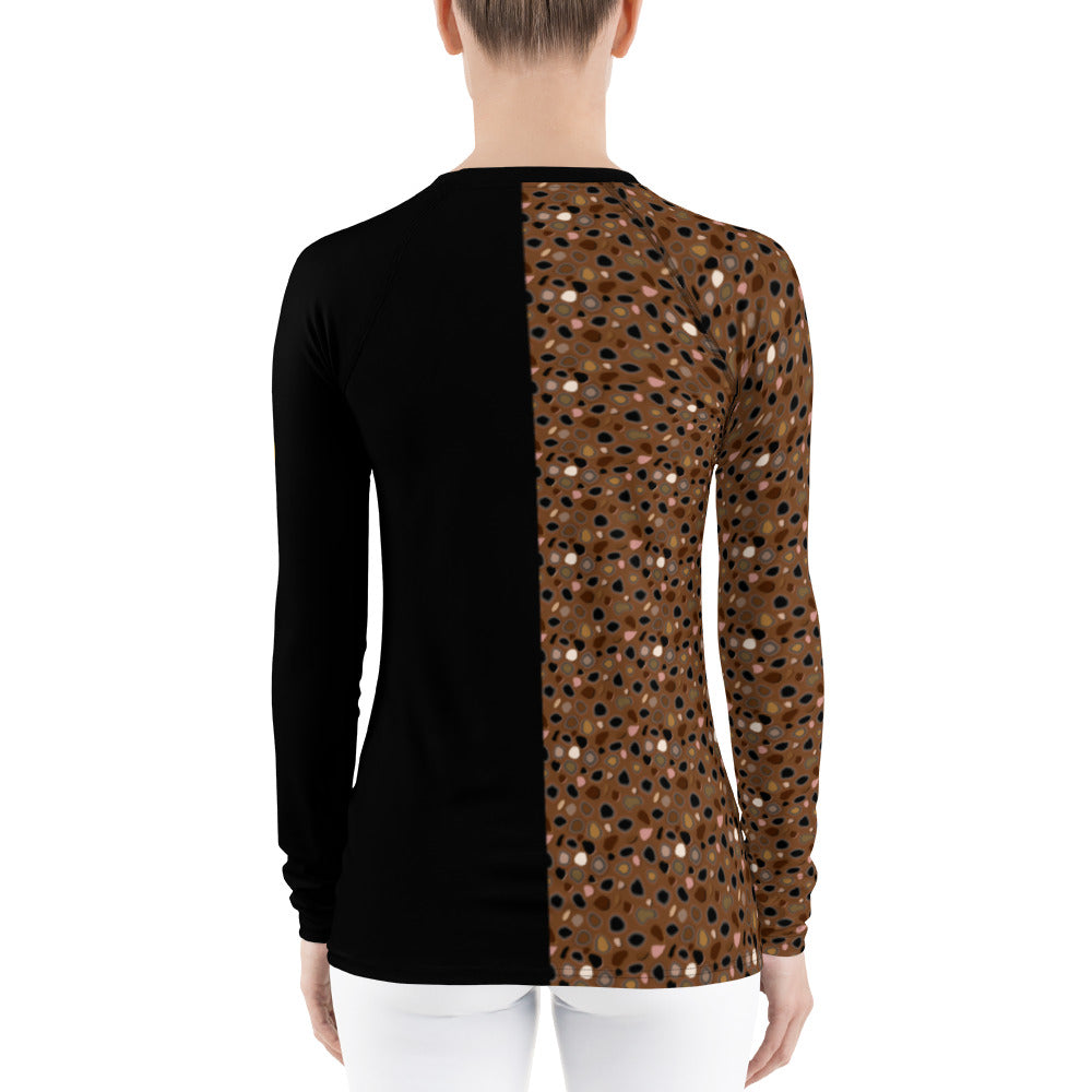 Skin Tone Cheetah Athletic Women's Rash Guard