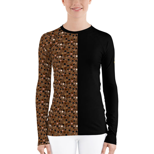 Skin Tone Cheetah Athletic Women's Rash Guard