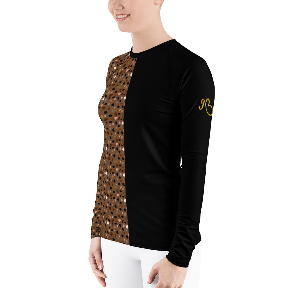 Skin Tone Cheetah Athletic Women's Rash Guard