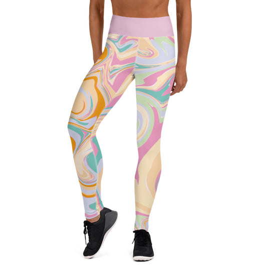 Candy Marble Print High Waist Leggings