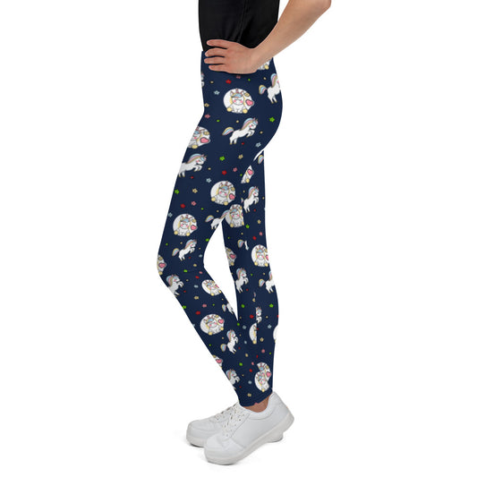 Unicorn Youth Leggings - Navy