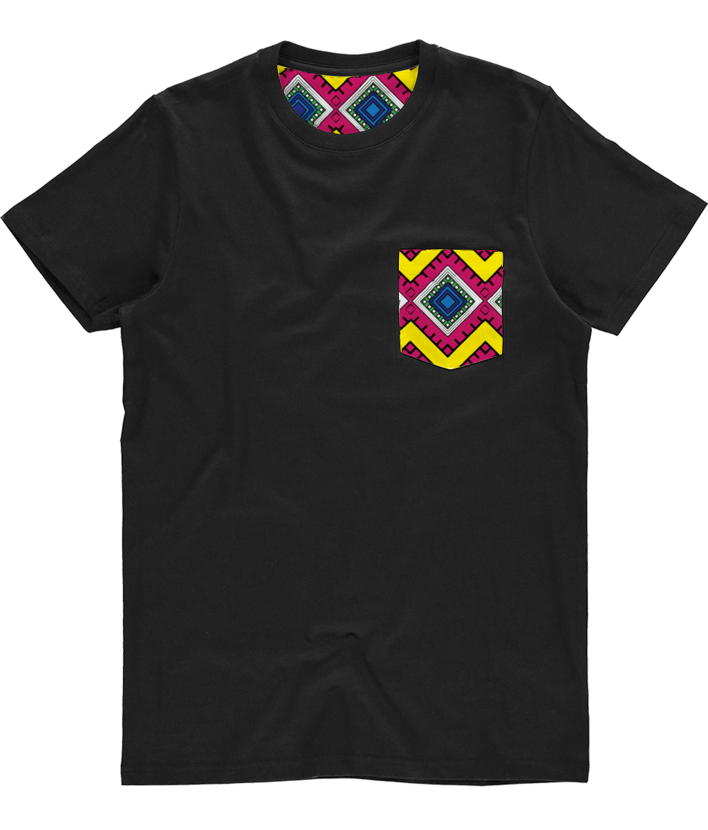 Unisex Pocket Tee - Sun Quadrangle Print