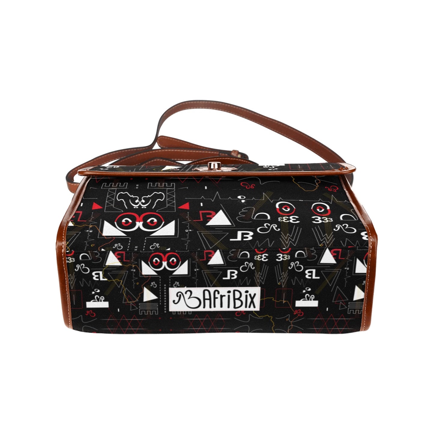 Linear Print Satchel