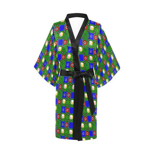 Green Ankara Inception Print Kimono Robe Coverup