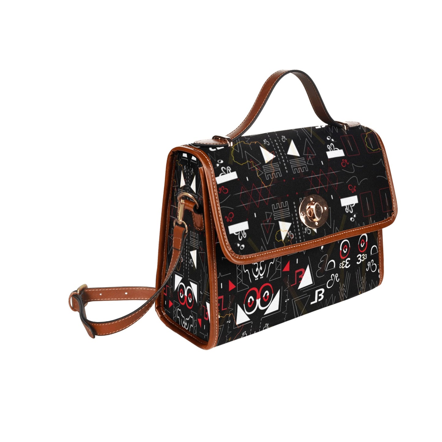 Linear Print Satchel