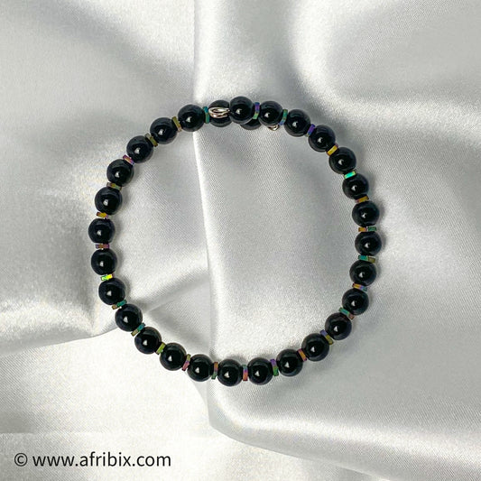 Black Natural Stone Strength Bracelet