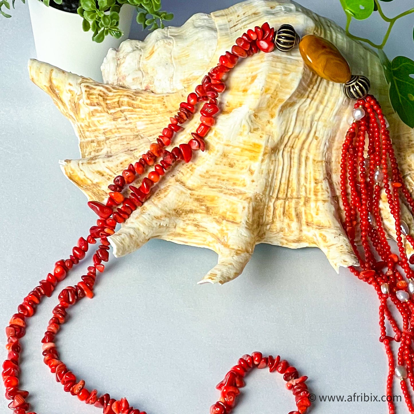 Emotan Genuine Coral Statement Necklace