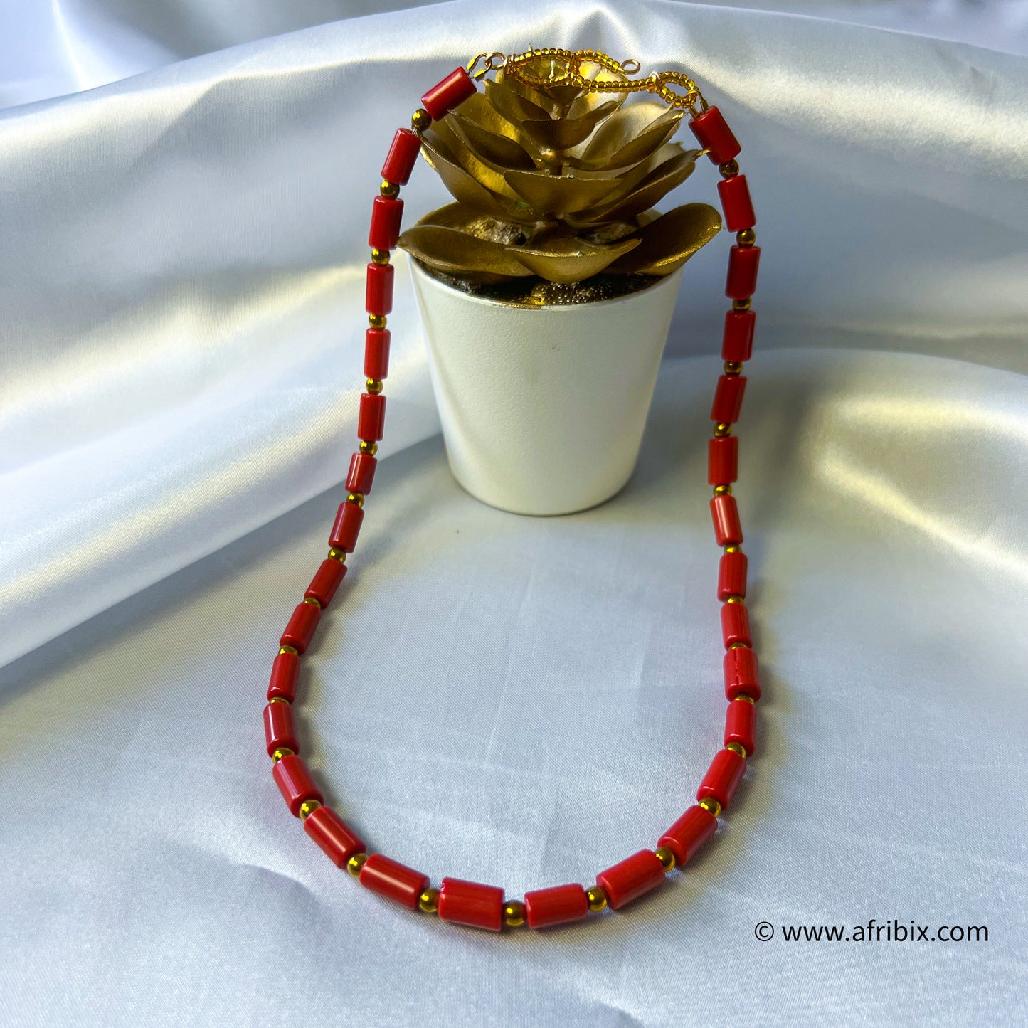 Emotan Pearl and Coral Necklace 3 Piece set.