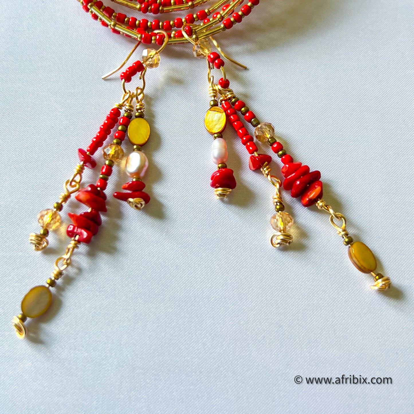 Emotan Coral Dangle Earring