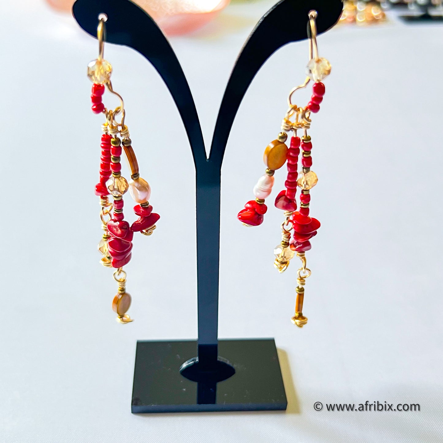 Emotan Coral Dangle Earring