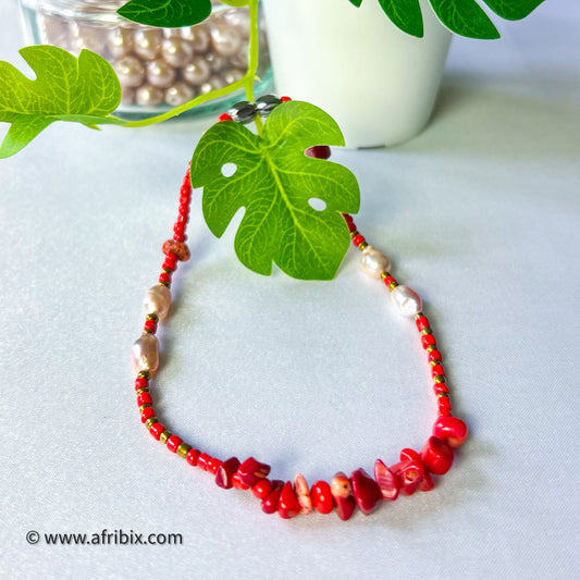 Emotan Genuine Coral Bead Anklet