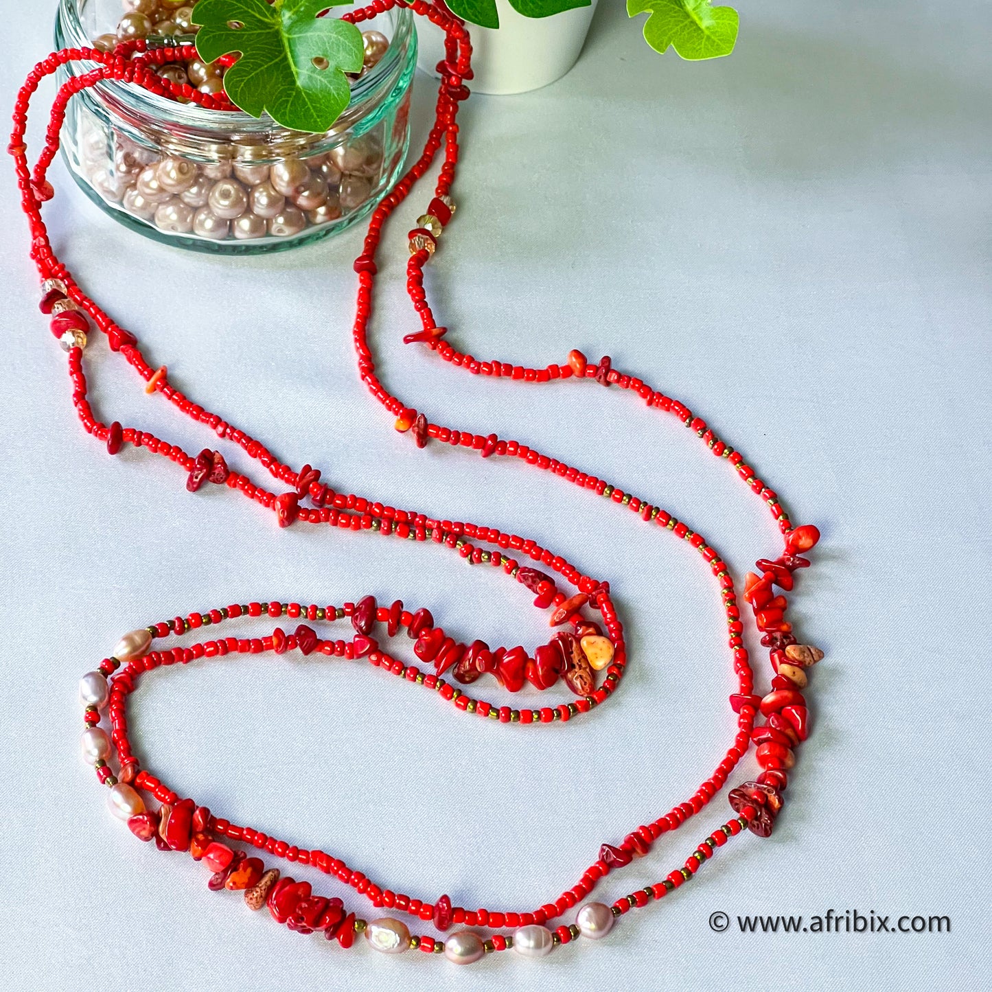 Emotan Genuine Coral Waist Bead Set