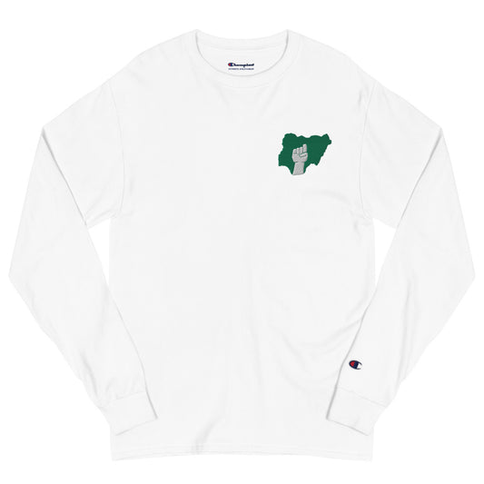 Naija Pride Embroidered Men's Long Sleeve Shirt